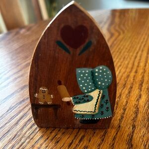 Handcrafted Wooden iron with Folk Art Design